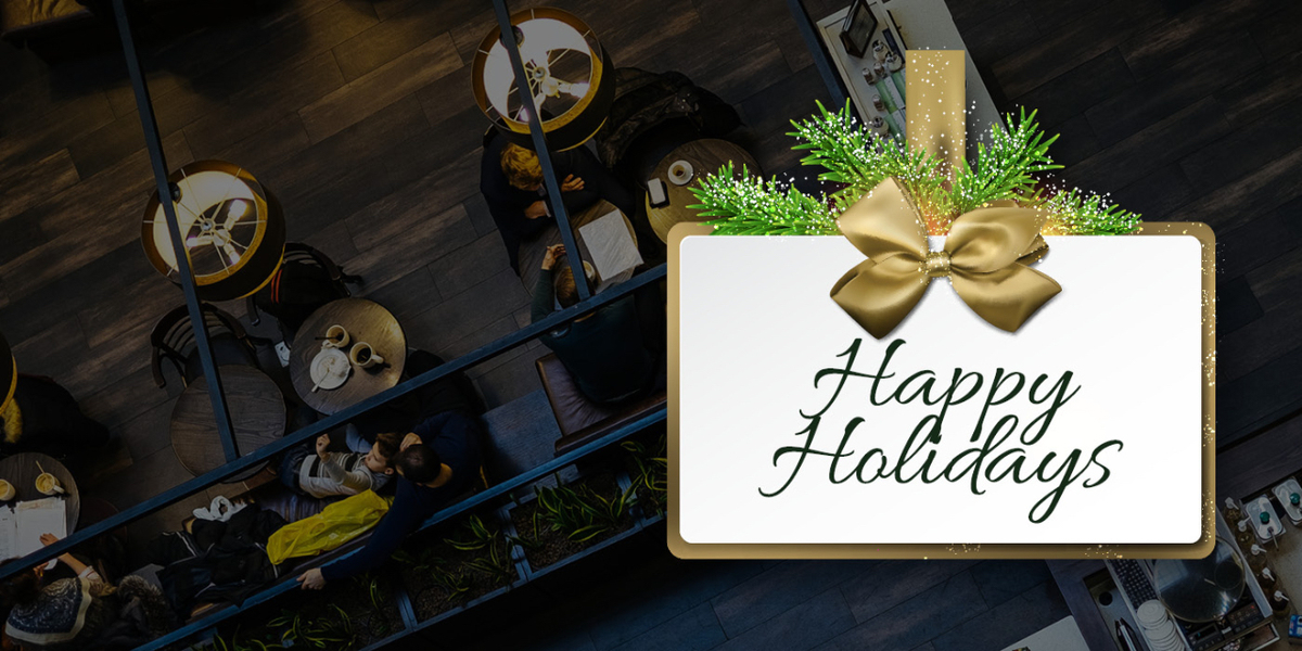 Restaurant with a Happy Holidays Message